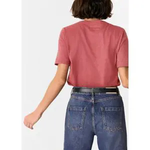 Whistles Dark Pink Rosa Double Trim T Shirt